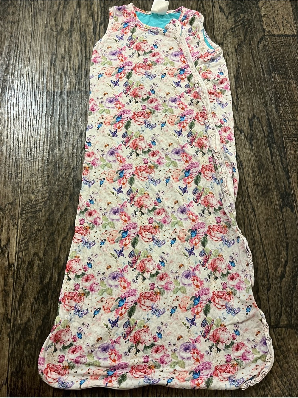 Posh Peanut Floral Sleep Sack in Cream with Pink, Purple & Blue Accents